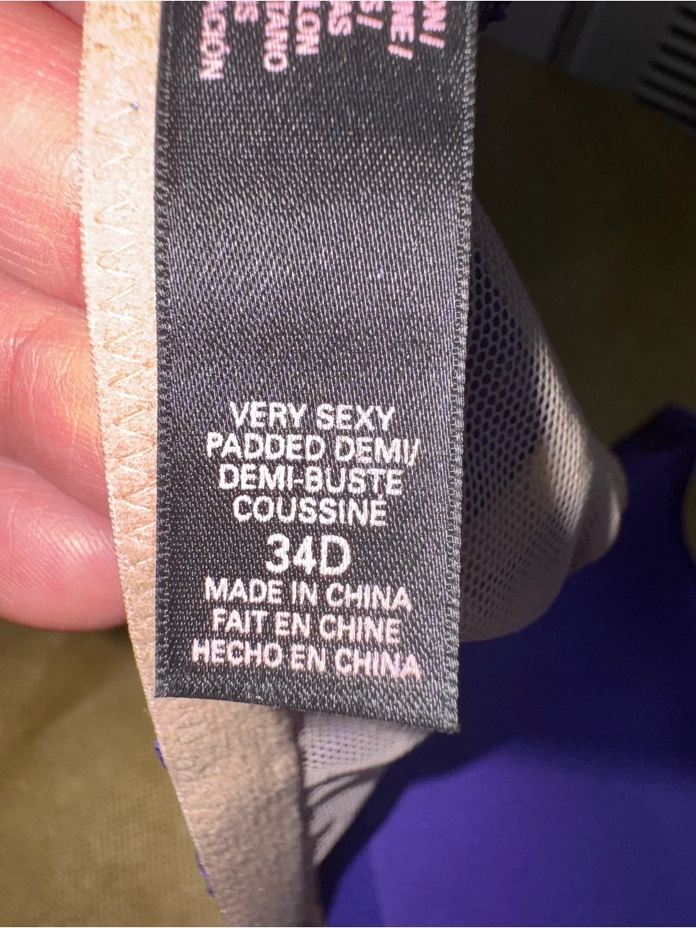 Victoria's Secret Satin & Lace Push-Up Bra in Deep Purple